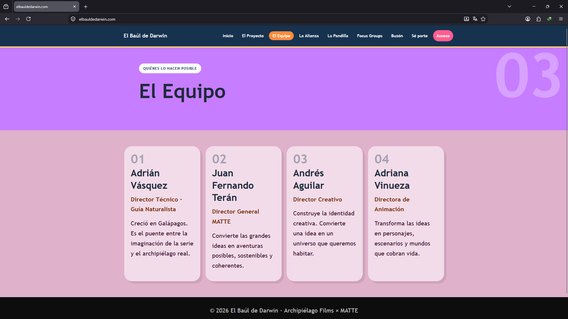 Página El Equipo