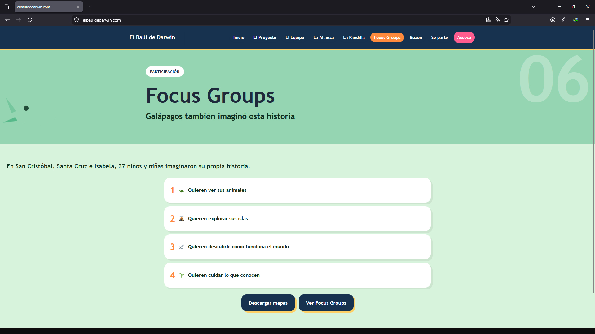 Página Focus Groups